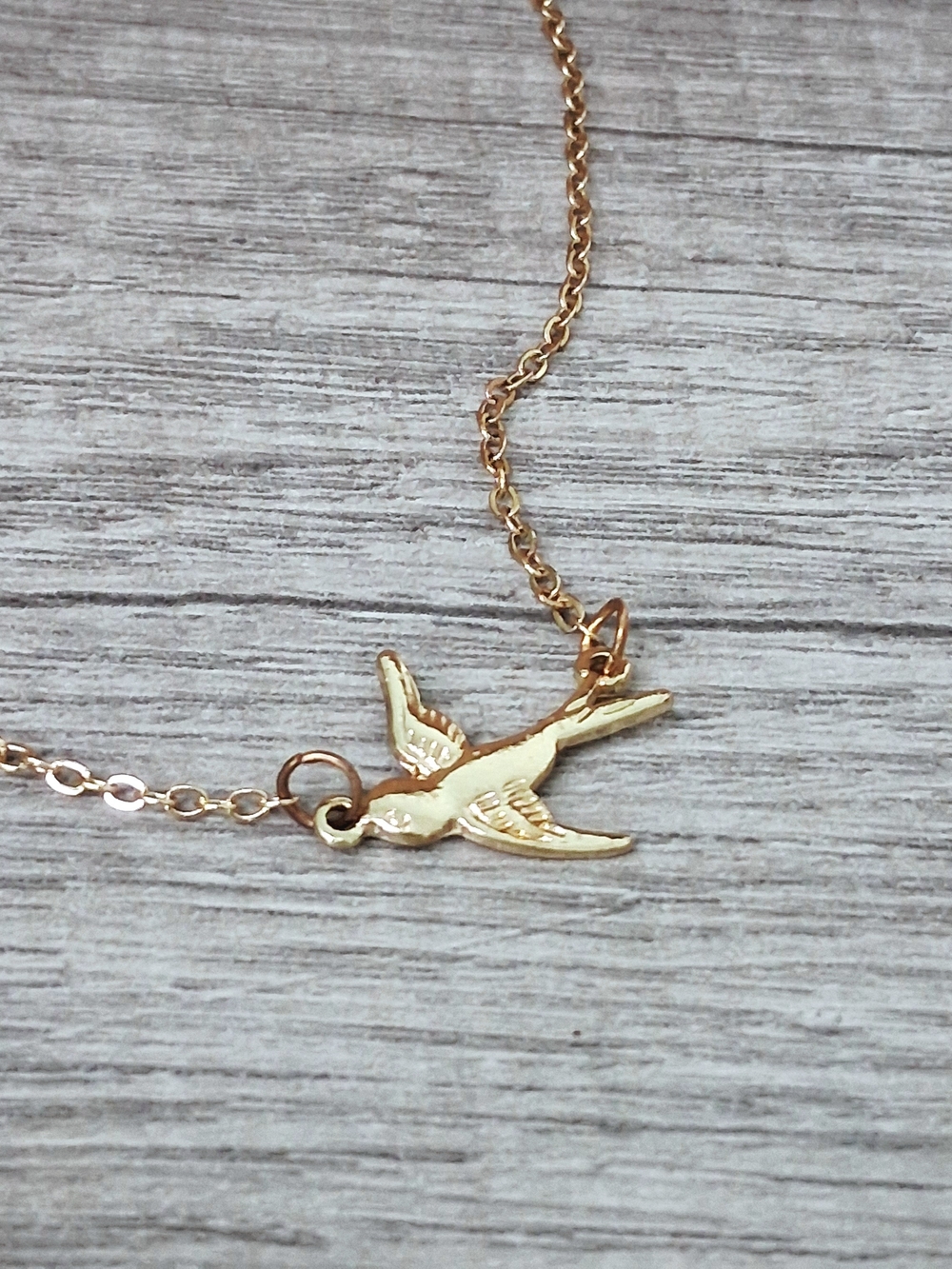 Dainty Gold Swallow Bird Anklet Adjustable